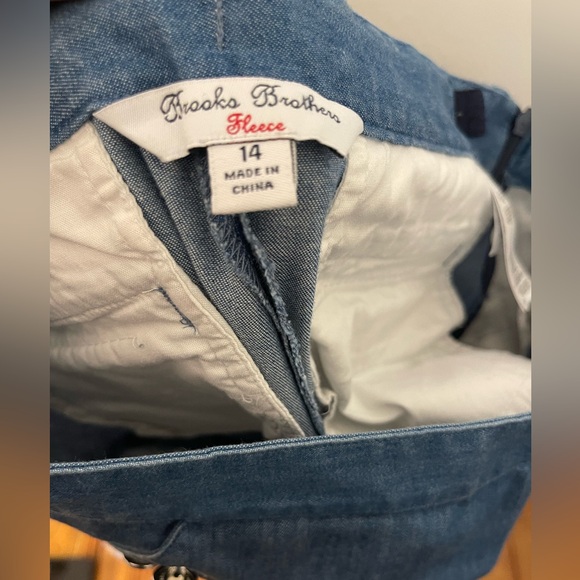 SALE Brooks Brothers Sailor Blue Chambray Pants Girls Sz 14 W/Adjustable Waist - Picture 5 of 6